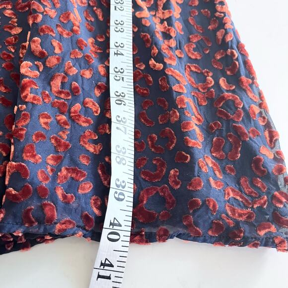 Boden black georgette brown velvet animal print silk blend midi dress 2P - Picture 10 of 11